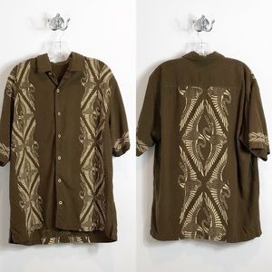 TOMMY BAHAMA men’s silk shirt, bird print, Medium